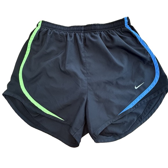 Nike Brief Lined Dri-Fit Running Shorts Swosh Side Mesh Black Women's Size Small - Picture 1 of 15